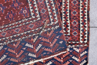 Late 19th century Turkmen Yomut Ensi, size 180x142 cm 5.11x4.8 ft                      