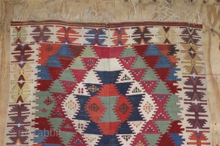 ca.1880 wonderful Anatolian Kilim ,,amazing Natural colours,,size350x156 cm  11.6x5.2 ft                      