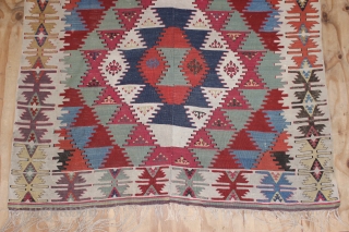 ca.1880 wonderful Anatolian Kilim ,,amazing Natural colours,,size350x156 cm  11.6x5.2 ft                      