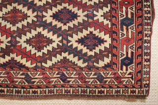 ca.1880 Turkman Yomut Asmalyk,,wonderful natural colours,size:74x120 cm  2.4x4 ft                       