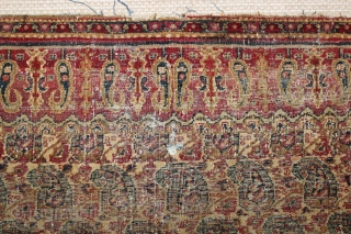 Rare 19th century India Amritsar small rug,,worn condition ,,wonderful colours,size:67x135 cm  2.2x4.4 ft                   