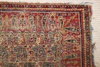 Rare 19th century India Amritsar small rug,,worn condition ,,wonderful colours,size:67x135 cm  2.2x4.4 ft                   