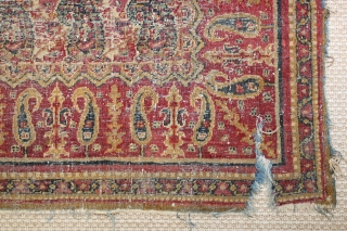 Rare 19th century India Amritsar small rug,,worn condition ,,wonderful colours,size:67x135 cm  2.2x4.4 ft                   