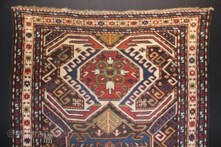 Wonderful Caucasian Lenkoran Rug,,size:295x136 cm  9.8x4.5 ft ,,all Natural colours,,few places lowe pile and have a old repair,,              