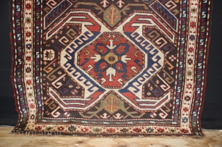 Wonderful Caucasian Lenkoran Rug,,size:295x136 cm  9.8x4.5 ft ,,all Natural colours,,few places lowe pile and have a old repair,,              