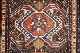 Wonderful Caucasian Lenkoran Rug,,size:295x136 cm  9.8x4.5 ft ,,all Natural colours,,few places lowe pile and have a old repair,,              