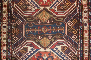 Wonderful Caucasian Lenkoran Rug,,size:295x136 cm  9.8x4.5 ft ,,all Natural colours,,few places lowe pile and have a old repair,,              