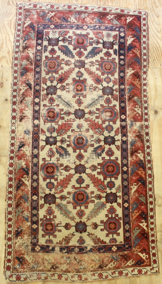 mid 19th century Shahsavan Rug(cut & shot,Fragment ),wnderful natural colours ,size:245x120 cm                     