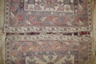 mid 19th century Shahsavan Rug(cut & shot,Fragment ),wnderful natural colours ,size:245x120 cm                     