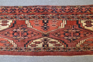 Late 19th natural dyes Ersari torba probably Kizilayak tribe 100 x 28 cm                    