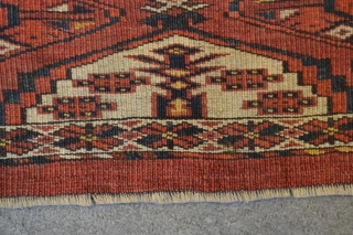 Late 19th natural dyes Ersari torba probably Kizilayak tribe 100 x 28 cm                    