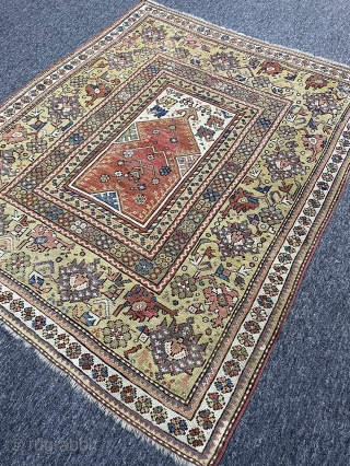Antique Melas rug circa 1880, some old repaired places, fine weaving and nice colors. Size : 143 x 118 cm. Halilaalan@gmail.com            