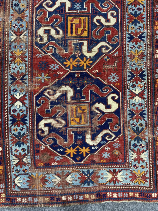 Circa 1900 Caucasian cloudband kazak. Size: 130 x 242 cm. Please contact via WhatsApp or e-mail. 
Halilaalan@gmail.com // +90 534 330 38 48          