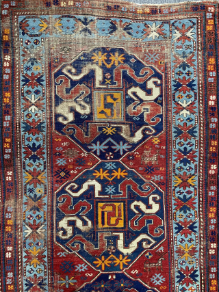 Circa 1900 Caucasian cloudband kazak. Size: 130 x 242 cm. Please contact via WhatsApp or e-mail. 
Halilaalan@gmail.com // +90 534 330 38 48          