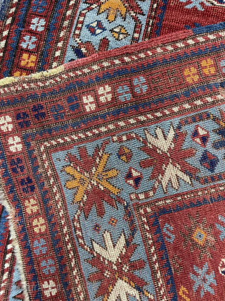 Circa 1900 Caucasian cloudband kazak. Size: 130 x 242 cm. Please contact via WhatsApp or e-mail. 
Halilaalan@gmail.com // +90 534 330 38 48          