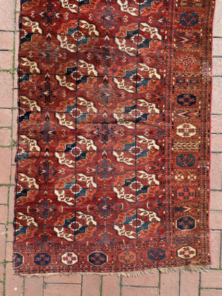 Early Tekke main carpet fragment. Circa 1800, extra fine weaving. Size : 242 x 107 cm / please contact directly via e-mail : halilaalan@gmail.com // +90 534 330 38 48   
