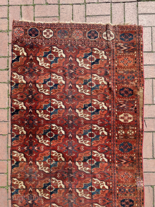 Early Tekke main carpet fragment. Circa 1800, extra fine weaving. Size : 242 x 107 cm / please contact directly via e-mail : halilaalan@gmail.com // +90 534 330 38 48   