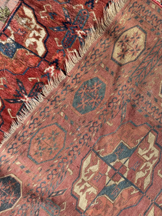 Early Tekke main carpet fragment. Circa 1800, extra fine weaving. Size : 242 x 107 cm / please contact directly via e-mail : halilaalan@gmail.com // +90 534 330 38 48   