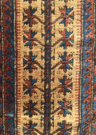 Circa 1900 Baluch Balisht bag has two parts silk on middle of tree. 90 x 45 cm                