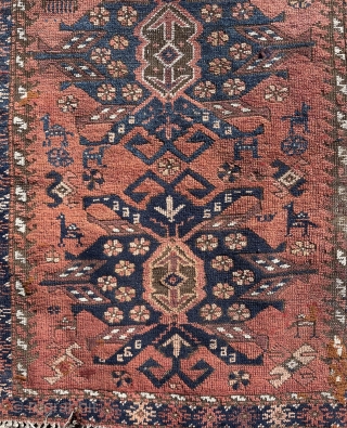 Circa 1860 Khorasan Baluch Rug. Size : 160 x 65 cm                      