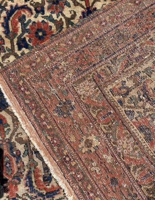 Antique Afshar rug circa 1920, natural dyes and camel hair. Has some moth damaged places but general pile is good. Wool on cotton
Size : 175 x 142 cm (4’7 x 5’8) please  ...