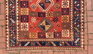 Circa 1880 Charming color Caucasian Karatcoph Rug. Good condition
Size : 200 x 150 cm                   