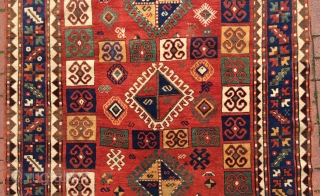 Circa 1880 Charming color Caucasian Karatcoph Rug. Good condition
Size : 200 x 150 cm                   