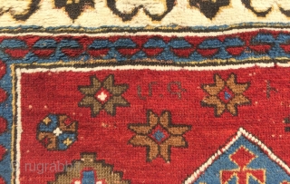 Bordjalu Rug with Armenian letter “Daghlik Karabagh” top side has missing couple of line.
Size : 293 x 155 cm              