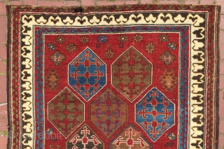 Bordjalu Rug with Armenian letter “Daghlik Karabagh” top side has missing couple of line.
Size : 293 x 155 cm              