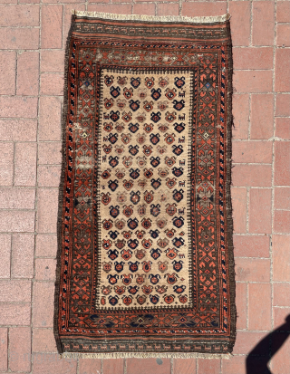Late 19th Baluch rug unusual design and animal motifs on kilim ends. Size 150 x 80 cm. Please contact directly via e-mail or WhatsApp //// halilaalan@gmail.com // +90 534 330 38 48 