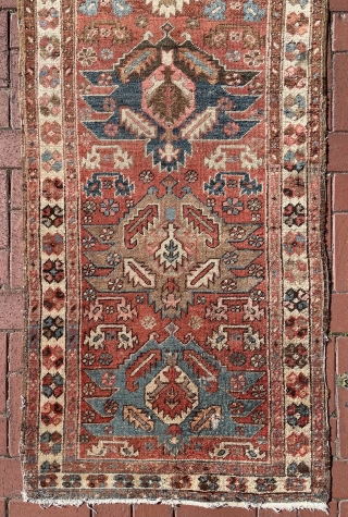 Antique Bakshaish runner circa 1870, size: 470 x 82 cm                       