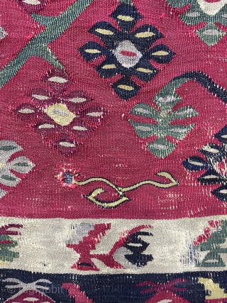 Antique Sharkoy kilim circa 1870 size : 195 x 150 cm. Contact for more details.                  