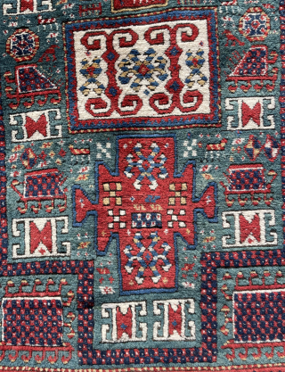 Ca. 1880 Karatcoph rug in small format. Full pile and untouched. Size : 205 x 110 cm
Please contact via WhatsApp or e-mail: halilaalan@gmail.com // +90 534 330 38 48    