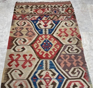 Central Anatolia Kilim Circa 1880 Size: 75x280 cm                         