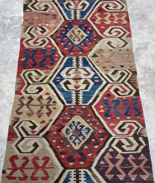 Central Anatolia Kilim Circa 1880 Size: 75x280 cm                         