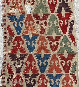 Anatolian Sivrihisar Kilim Circa 1800’s Size: 65x135 cm                         