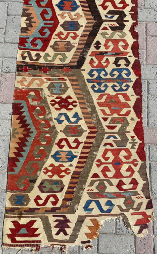 West Anatolia Aydın Kilim Circa 1850 Size: 76x342 cm 
Please contact directly. Halilaydinrugs@gmail.com                    