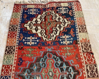 Central Anatolia Aksaray Kilim Circa 1870’s Size: 155x445 cm                        