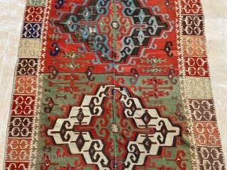 Central Anatolia Aksaray Kilim Circa 1870’s Size: 155x445 cm                        