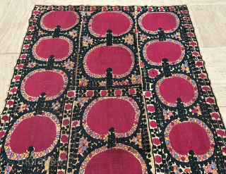 Tashkent Joinamaz Suzani Circa 1850 Size: 116x220 cm
Please contact directly. Halilaydinrugs@gmail.com                      