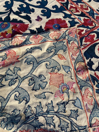 Shahrisabz Suzani Fragment Circa 1800 Size : 120x173 cm Please contact directly. Halilaydinrugs@gmail.com                    