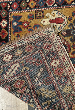 Unusual Yellow Ground Shirvan Karagashli Rug Circa 1830 Size: 95x148 cm
Please contact directly. Halilaydinrugs@gmail.com                   