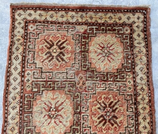 Middle of the 19th Century Khotan Rug in original condition. Size: 75x100 cm                    