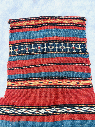Varamin kilim saltbag circa 1880 all good natural colors and perfect condition size 73x41Cm
Please Contact this email for more information. 
hamidparsacarpet@yahoo.com            