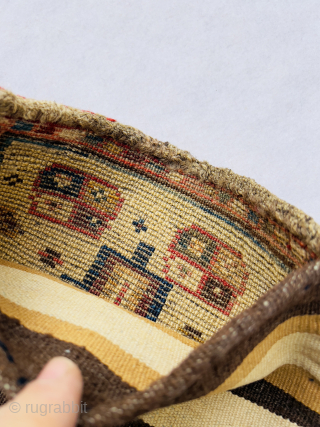 wonderful Qashqai Gabbeh chanteh circa 1880,very good condition size 31x29 Cm
Please Contact this email for more information. 
hamidparsacarpet@yahoo.com               