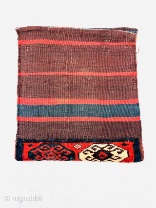 Wonderful Varamin somac bag circa 1880 all good natural colors With a knotted part in the center stunning red color…beautiful kilim In the back and perfect condition size 48x38 Cm
Please Contact this  ...