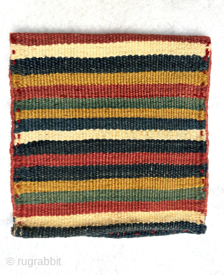 The gold knots of the Qashqai in this unique Gabbeh bag With a very beautiful kilim on the back,perfect condition,size 17x18cm> Please Contact this email for more information.
hamidparsacarpet@yahoo.com     