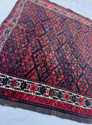 Baluch khorasan ru-korsi,perfect condition circa 1900 size 90x85Cm Please Contact this email for more information.
hamidparsacarpet@yahoo.com
                  