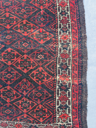Baluch khorasan ru-korsi,perfect condition circa 1900 size 90x85Cm Please Contact this email for more information.
hamidparsacarpet@yahoo.com
                  