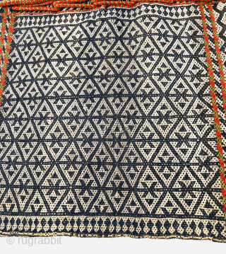   Flatweave Qashqai Khorjin, circa 1880, featuring the Shisheh Dermeh weaving technique from the Darreh Shuri tribe.

Shisheh Dermeh is a traditional handwoven textile from the Qashqai tribe in Fars province. In  ...
